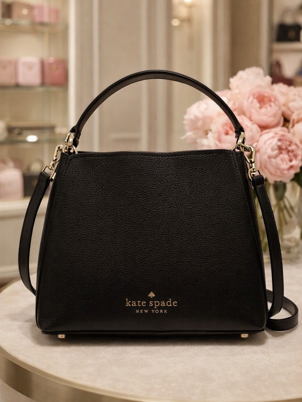 kate spade Black Pebbled Leather Top-Handle Bag
